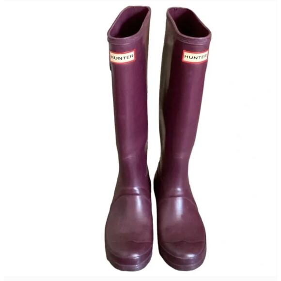 Hunter Tall Violet Rubber Boots Sz 7 - Picture 1 of 4